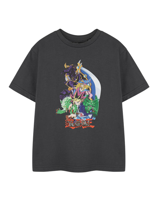 Yu Gi Oh Multi Character Boys Grey Short Sleeved T-Shirt