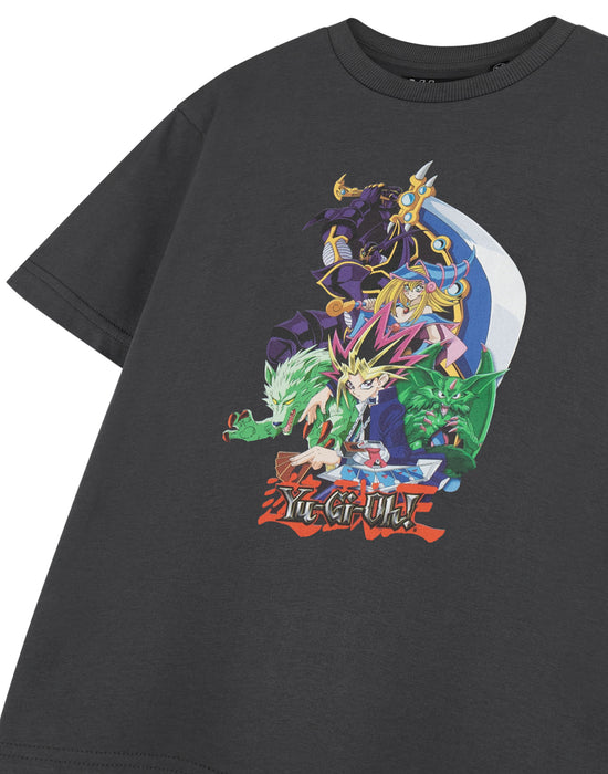 Yu Gi Oh Multi Character Boys Grey Short Sleeved T-Shirt