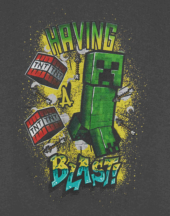 Minecraft Having A Blast Boys Grey Sweatshirt