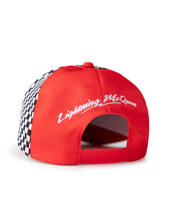 Disney Cars Lightning Mcqueen Boys Red Adjustable Curved Peak Cap