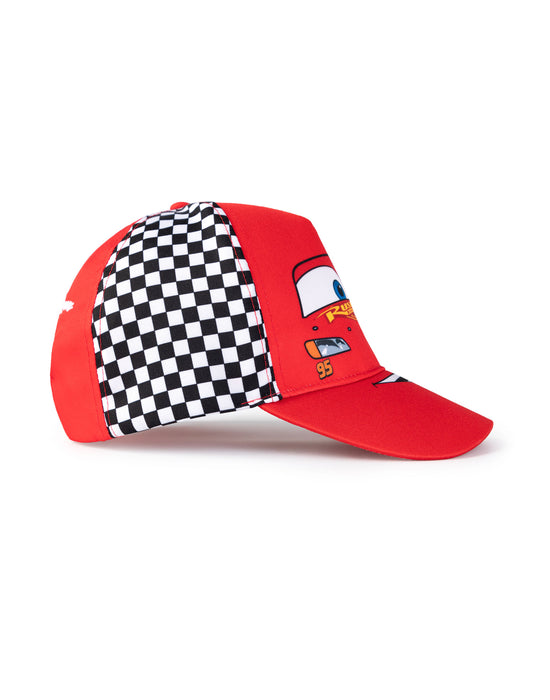 Disney Cars Lightning Mcqueen Boys Red Adjustable Curved Peak Cap
