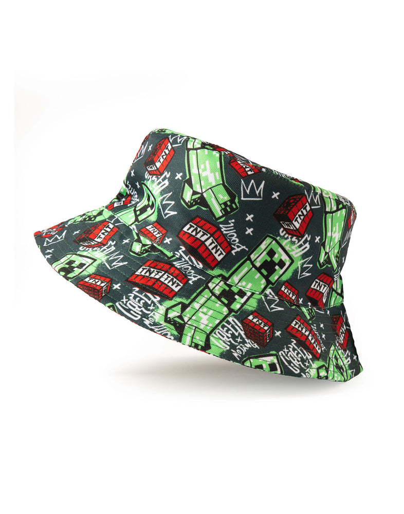 Minecraft Creeper Unisex Kids Multicoloured Bucket Hat