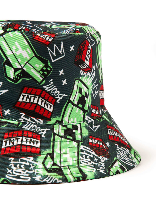 Minecraft Creeper Unisex Kids Multicoloured Bucket Hat