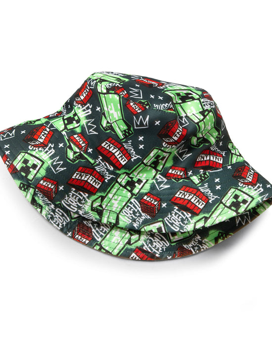 Minecraft Creeper Unisex Kids Multicoloured Bucket Hat