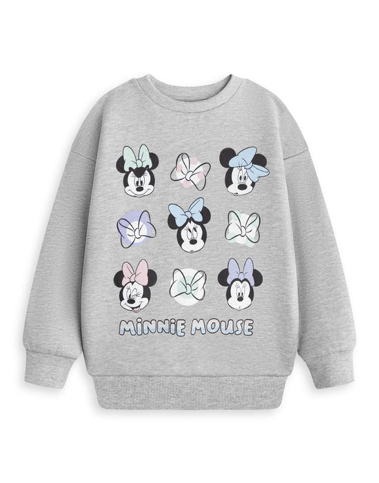 Disney Bow Minnie Mouse Girls Grey Sweatshirt