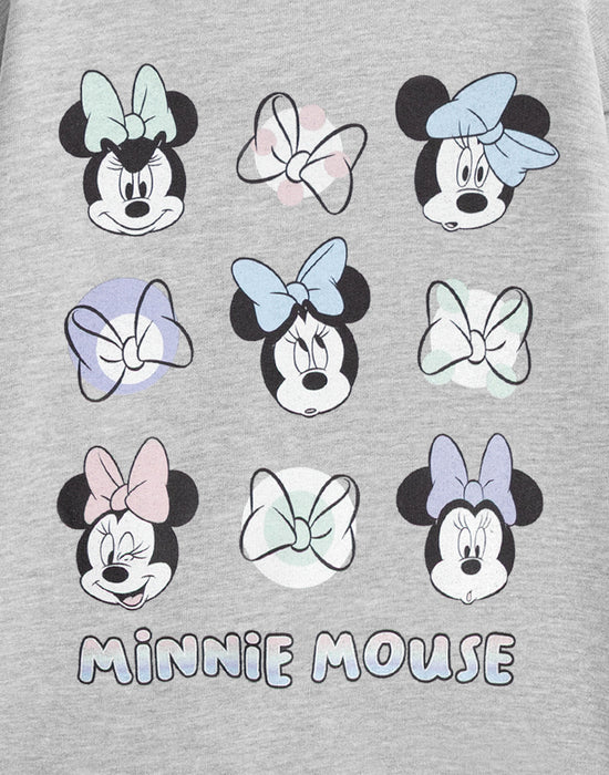 Disney Bow Minnie Mouse Girls Grey Sweatshirt