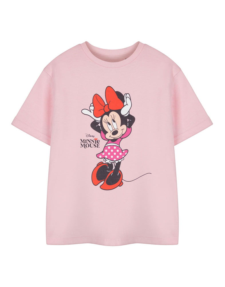 Disney Minnie Mouse Pose Girls Pink Short Sleeved T-Shirt