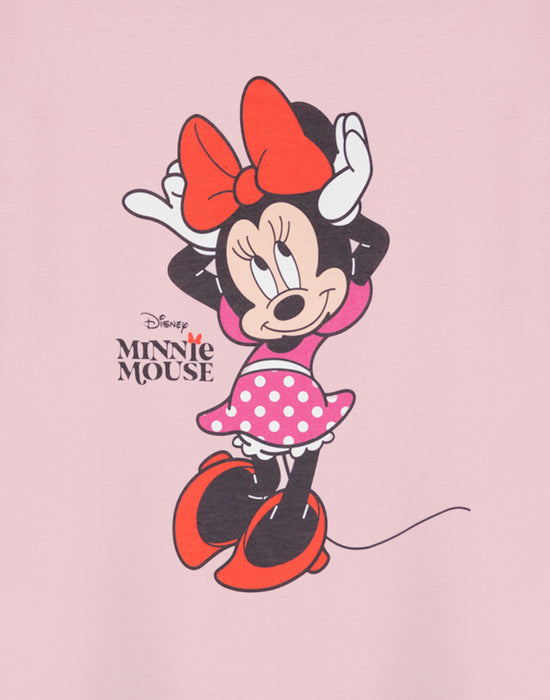 Disney Minnie Mouse Pose Girls Pink Short Sleeved T-Shirt