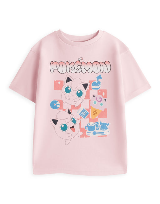 Pokemon Jigglypuff Girls Pink Short Sleeved T-Shirt