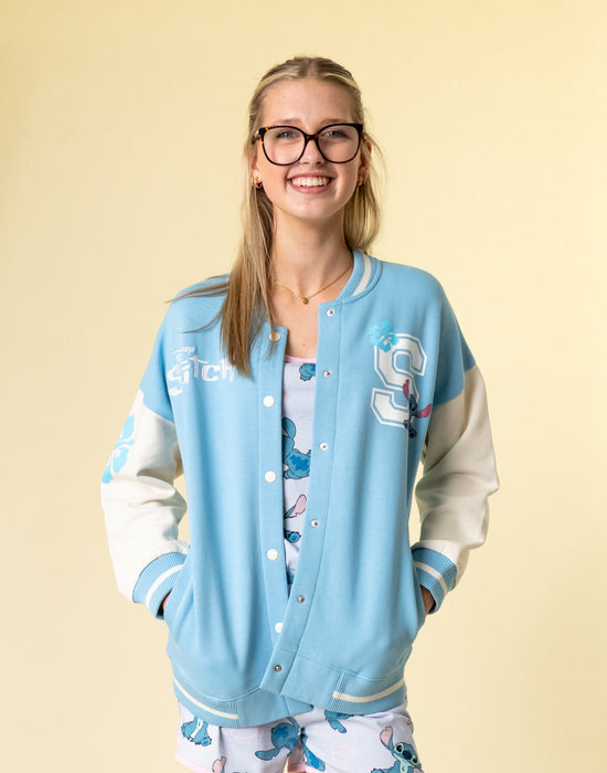 Disney Lilo & Stitch Girls Blue Varsity Jacket