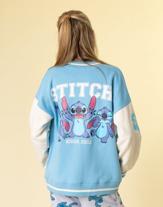 Disney Lilo & Stitch Girls Blue Varsity Jacket