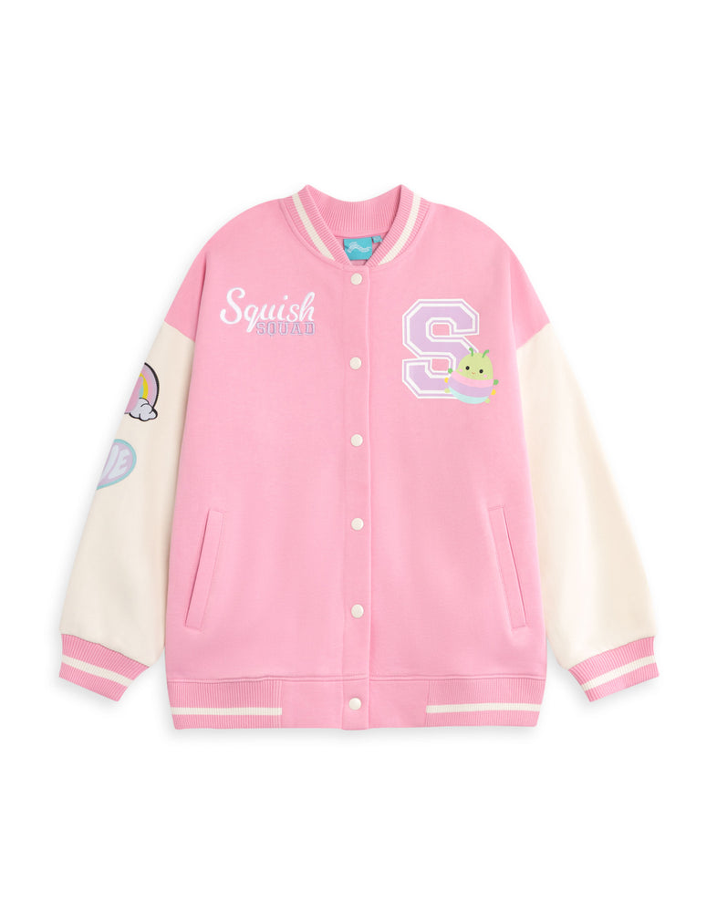 Squishmallows Squish Squad Girls Pink Bomber Jacket