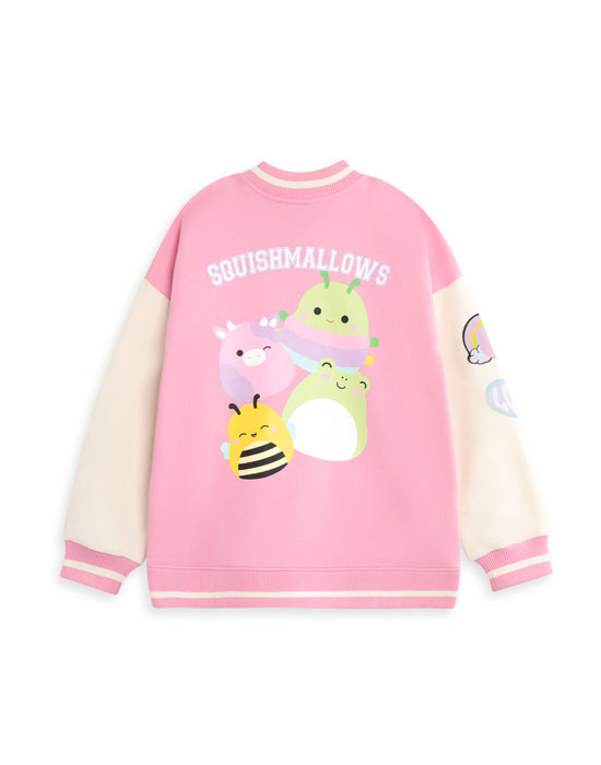 Squishmallows Squish Squad Girls Pink Bomber Jacket