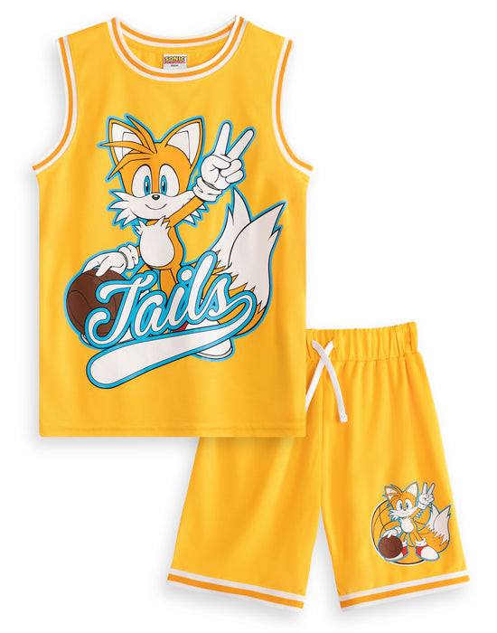 Sonic the Hedgehog Tails Boys Yellow 2 Piece Basketball Set
