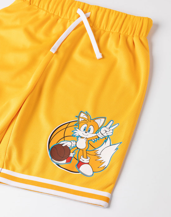 Sonic the Hedgehog Tails Boys Yellow 2 Piece Basketball Set