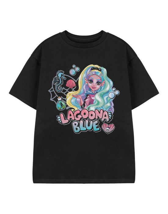 Monster High Lagoona Blue Girls Black Short Sleeved T-Shirt