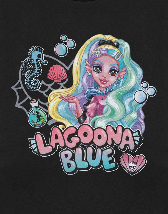 Monster High Lagoona Blue Girls Black Short Sleeved T-Shirt