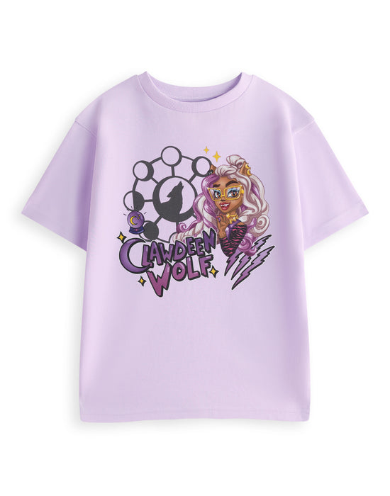 Monster High Clawdeen Wolf Girls Purple Short Sleeved T-Shirt