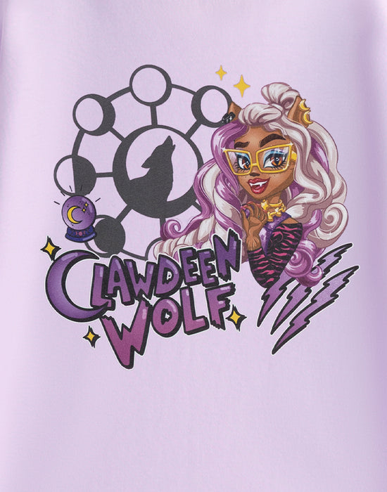 Monster High Clawdeen Wolf Girls Purple Short Sleeved T-Shirt
