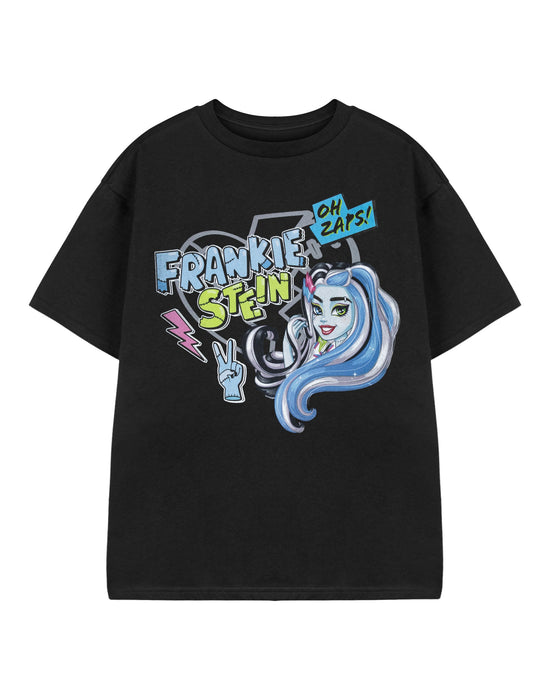 Monster High Frankiestein Girls Black Short Sleeved T-Shirt