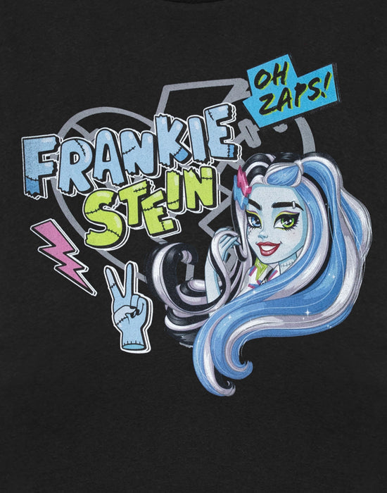 Monster High Frankiestein Girls Black Short Sleeved T-Shirt
