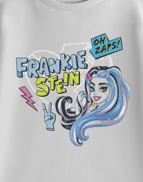 Monster High Frankie Stein Girls Grey Short Sleeved T-Shirt