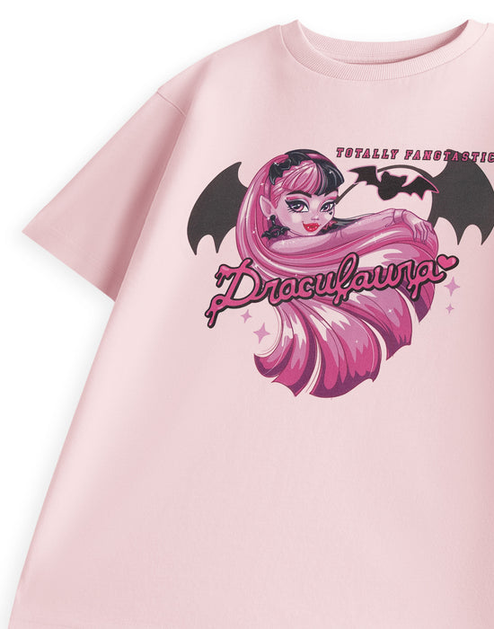 Monster High Draculaura Girls Pink Short Sleeved T-Shirt
