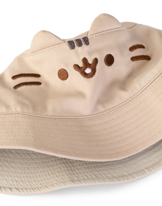 Pusheen Novelty Face Girls Beige Bucket Hat — Vanilla Underground