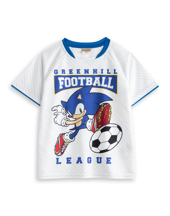 Sonic the Hedgehog Greenhill League Boys White Football Kit