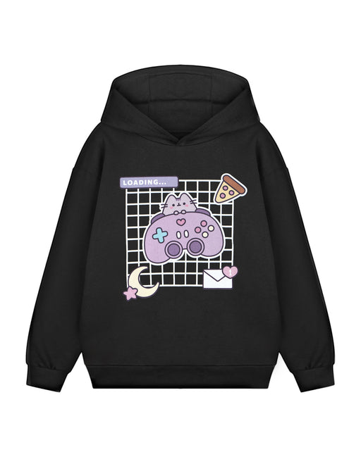 Pusheen Loading Girls Black Hoodie