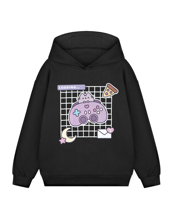 Pusheen Loading Girls Black Hoodie