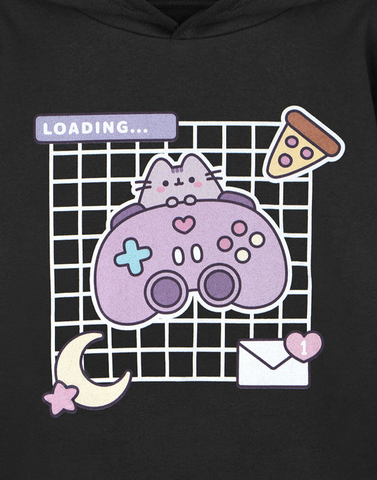 Pusheen Loading Girls Black Hoodie