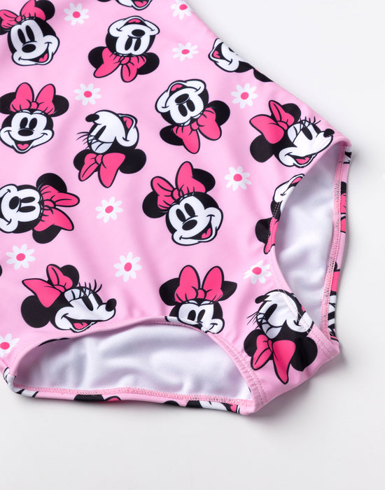 Disney Minnie Mouse Girls Pink 1 Piece Swimming Costume