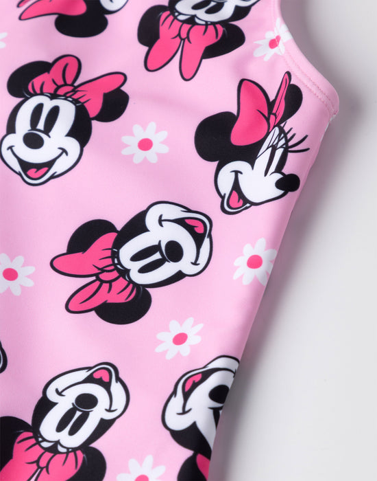 Disney Minnie Mouse Girls Pink 1 Piece Swimming Costume