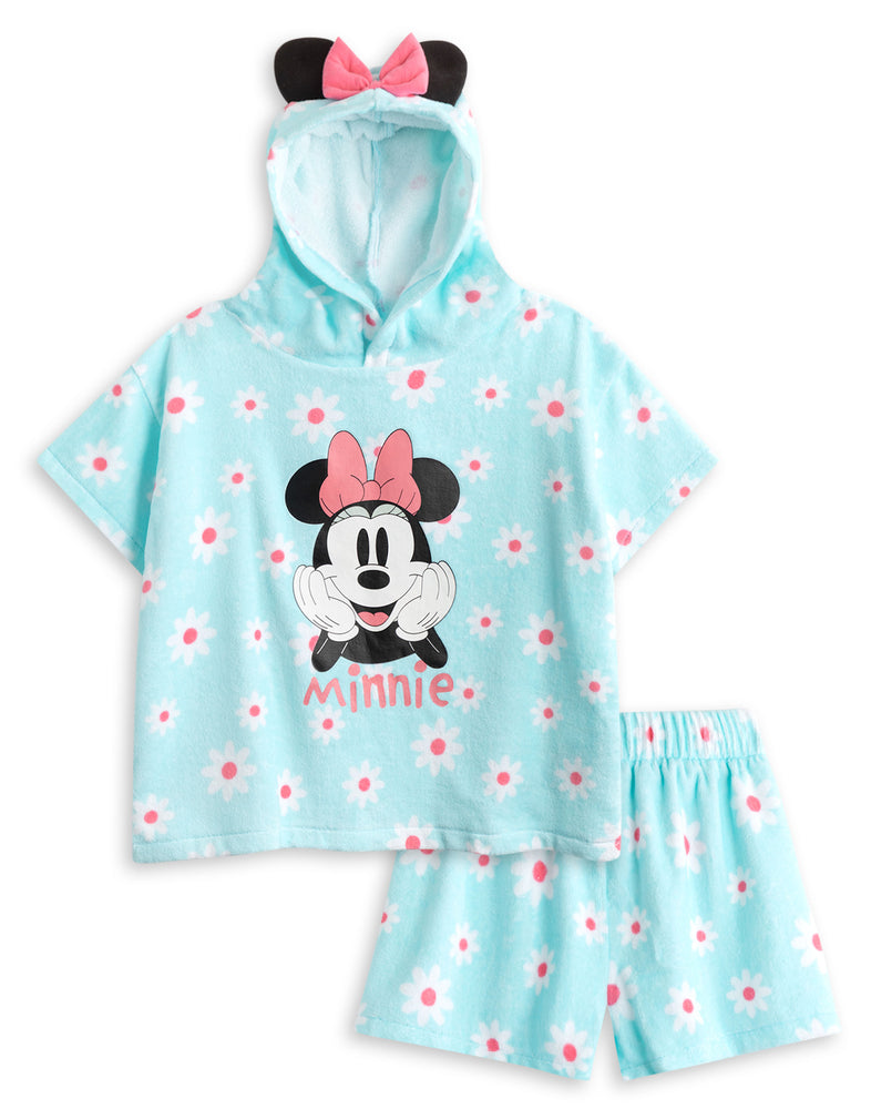 Disney Minnie Mouse Girls Blue 2 Piece Towelling Co-ord
