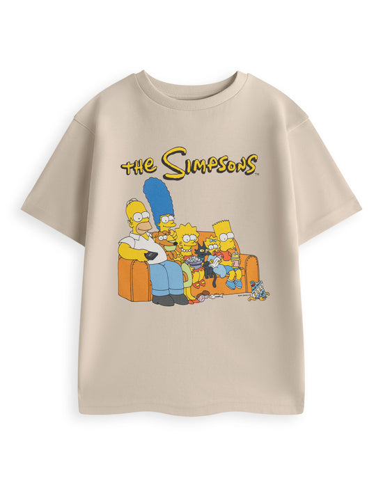 The Simpsons Couch Unisex Kids Beige Short Sleeved T-Shirt