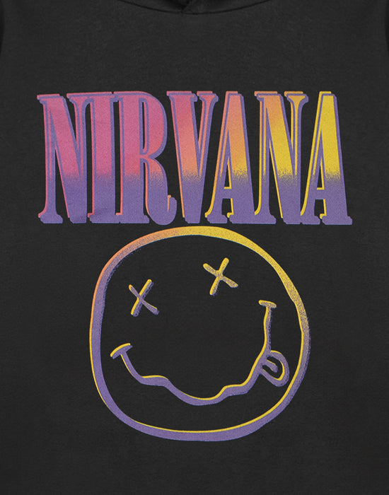 Nirvana Sunset Logo Kids Unisex Kids Black Hoodie