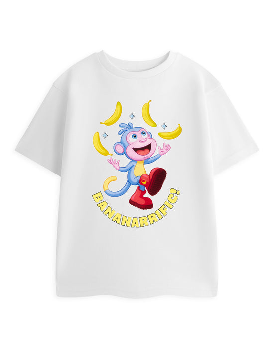 Dora The Explorer Bananarrific Girls White Short Sleeved T-Shirt