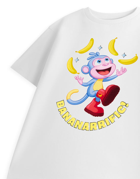 Dora The Explorer Bananarrific Girls White Short Sleeved T-Shirt