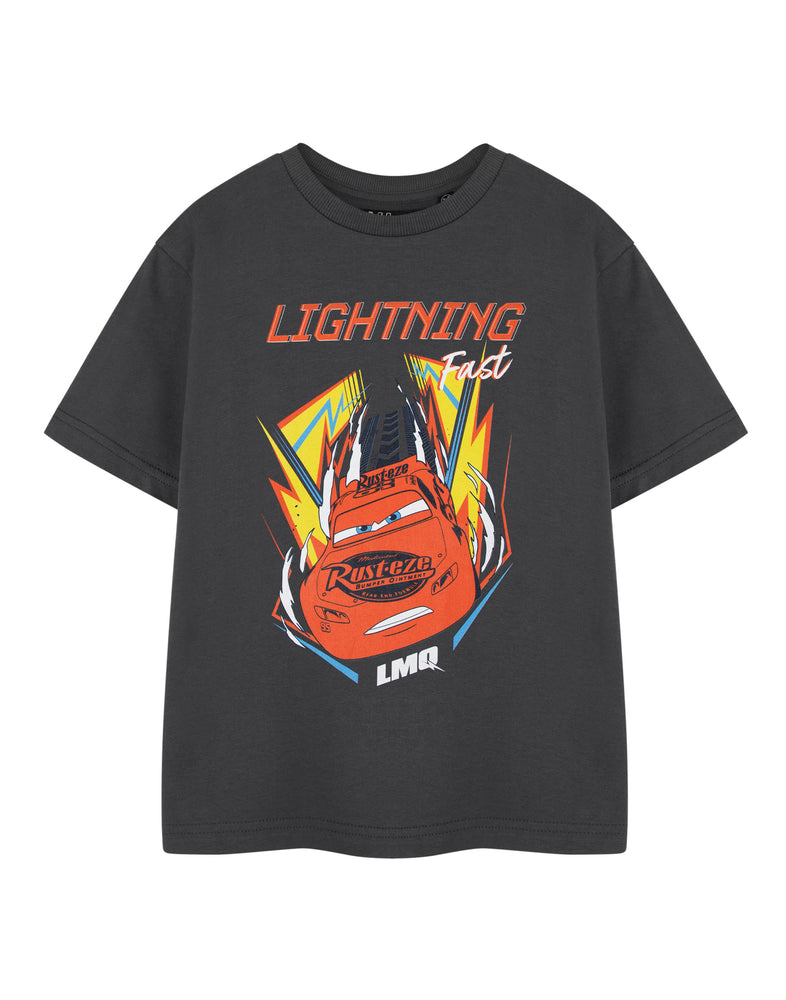 Disney Lightening Fast Cars Boys Black Short Sleeved T-Shirt