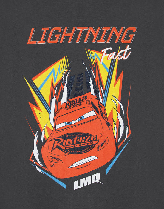 Disney Lightening Fast Cars Boys Black Short Sleeved T-Shirt