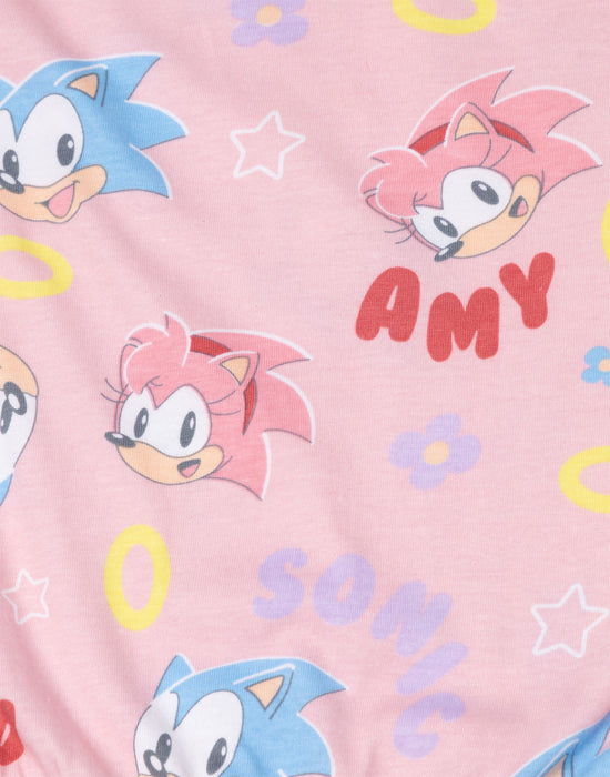 Sonic the Hedgehog Character Pastel Girls Pink Sleeveless Playsuit