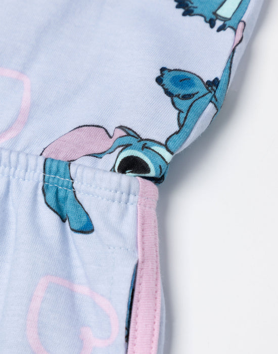 Disney Lilo & Stitch Character AOP Girls Blue Sleeveless Playsuit