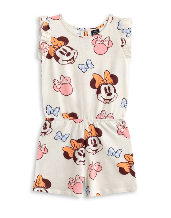Disney Minnie Mouse Character AOP Girls Multicoloured Sleeveless Playsuit