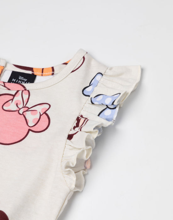 Disney Minnie Mouse Character AOP Girls Multicoloured Sleeveless Playsuit