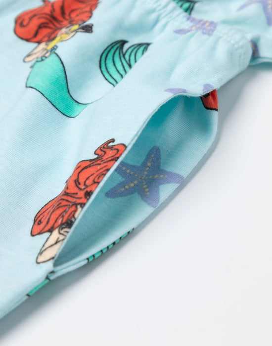 Disney The Little Mermaid Character AOP Girls Blue Sleeveless Playsuit