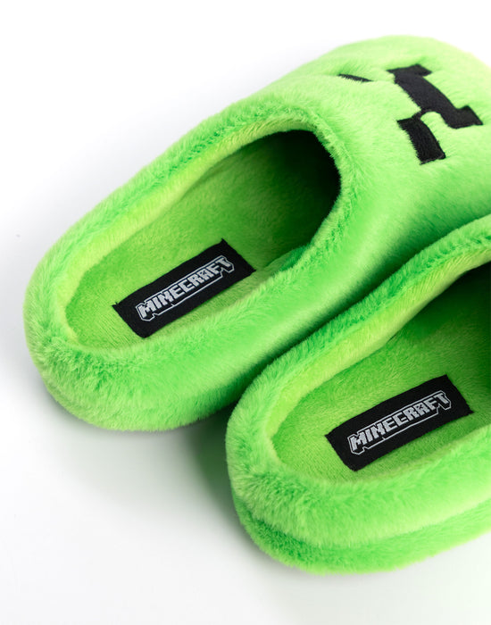 Minecraft Creeper Boys Green Mule Slippers
