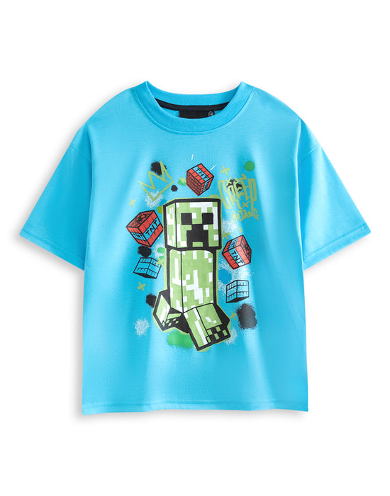Minecraft Creeper AOP Boys Multicoloured Multi-Pack of 2 Short Sleeve Short Leg Pyjama Set