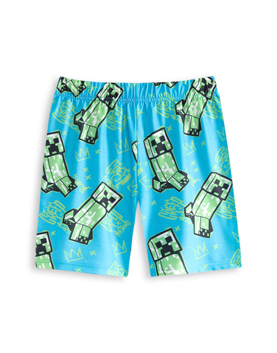 Minecraft Creeper AOP Boys Multicoloured Multi-Pack of 2 Short Sleeve Short Leg Pyjama Set