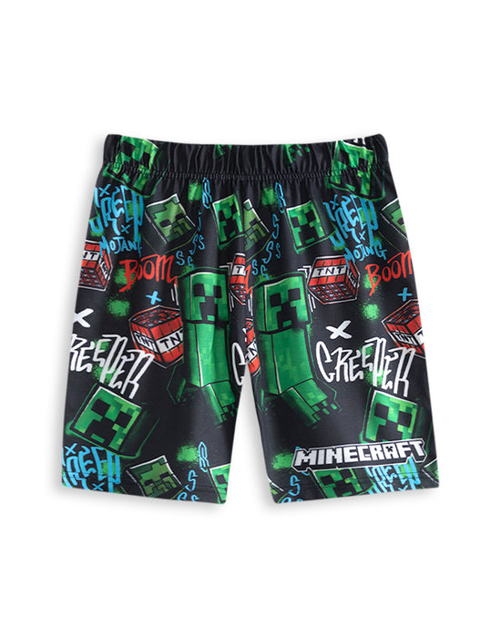 Minecraft Creeper AOP Boys Multicoloured Multi-Pack of 2 Short Sleeve Short Leg Pyjama Set